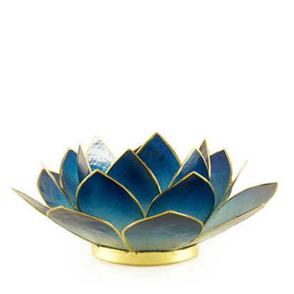 Waxinelichthouder Lotus donkerblauw