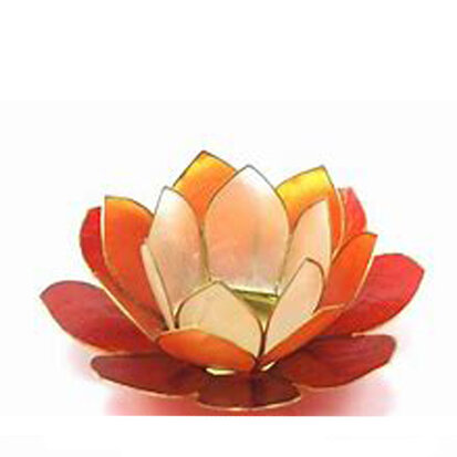 Waxinehouder-Lotus-L-multi-oranje