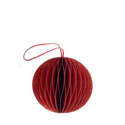 Maestro heroïne Bermad Kerstballen van rood gespikkeld papier - Wereldwinkel webshop