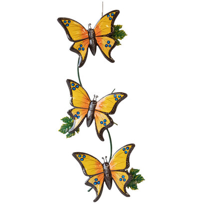 muurdecoratie-vlinders-keramiek-geel