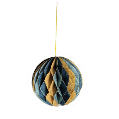 kerstbal-papier-blauw-goud