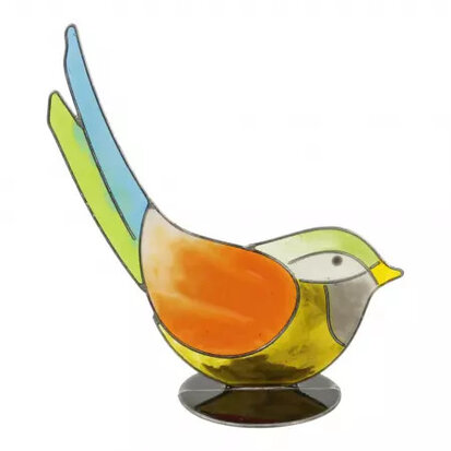 Vogel hars groen/oranje