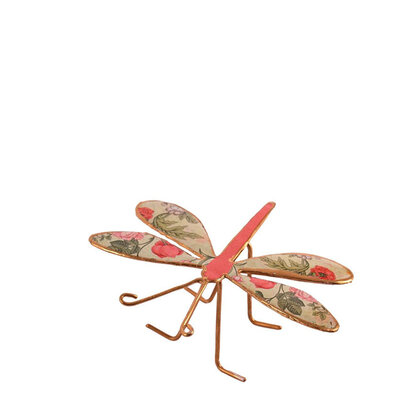 libelle-metaal-wit-met-bloem