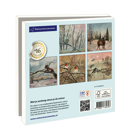 dieren in de winter achterkant