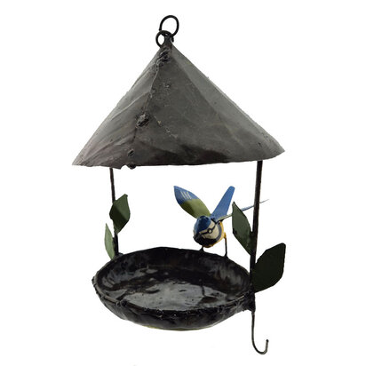 voederschaal met pimpelmees