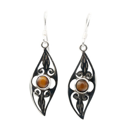 oorbellen zilver tijgeroog