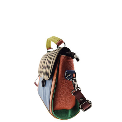 tas blauw print zijkant