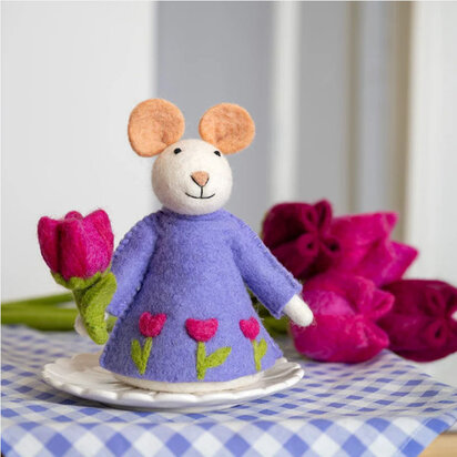 Muis met tulp lila