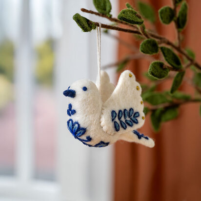 Duifje delftsblauw vilt