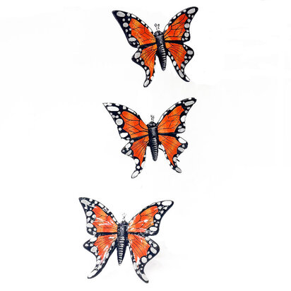 Drie vlinders monarch keramiek