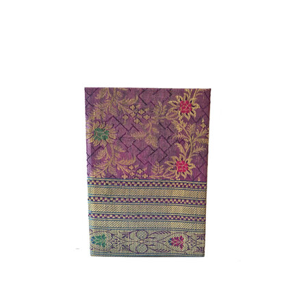 Sari notebook M paars bloemen