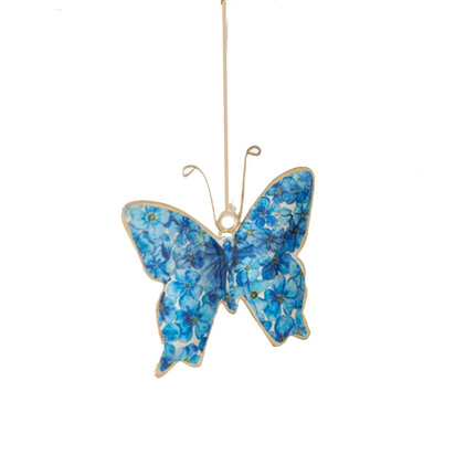Vlinder blauw metaal