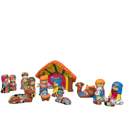 Kerstgroep stal keramiek