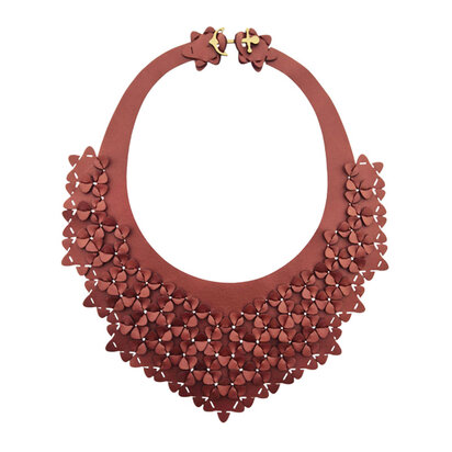 Necklace iris metallic rust