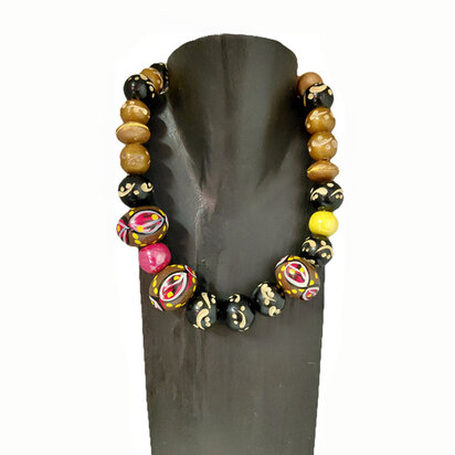 Ketting kazuri bont hout