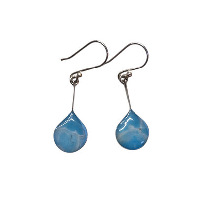 Oorbellen zilver larimar