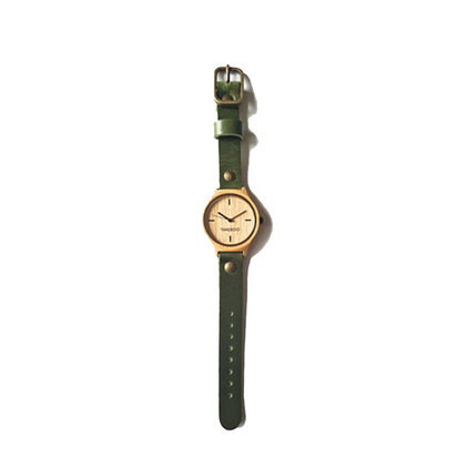 Horloge M groen zonder cijfers