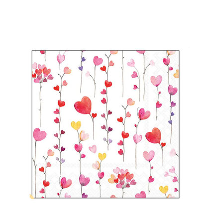 Servetten heart garlands 33 cm