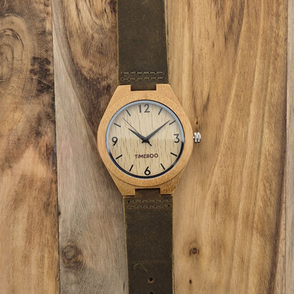 Horloge Big groene band klokje