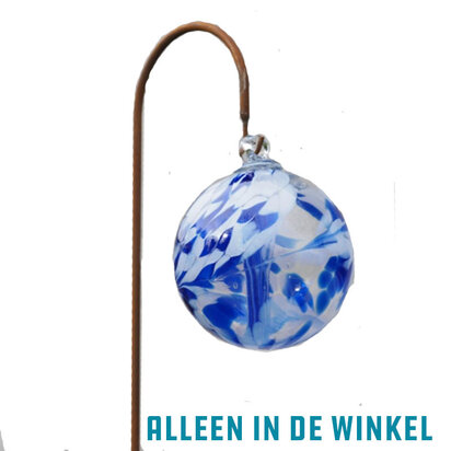 Bol op staaf wit blauw