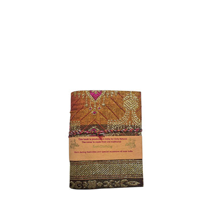 Sari notebook S goud bruin