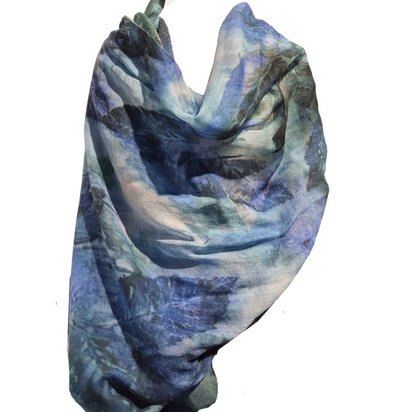 Sjaal wol blauw groen