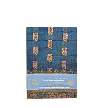 Sari notebook L petrol goud