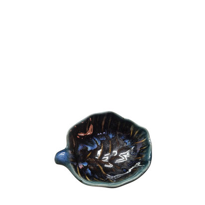 Theeschaaltje lotusblad blauw