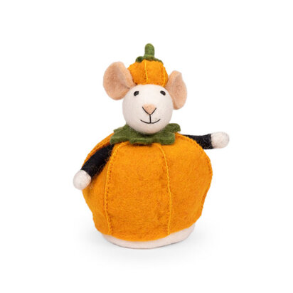 Decoratie muis pompoen vilt
