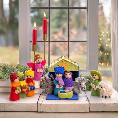 Kerstgroep vilt multicolor