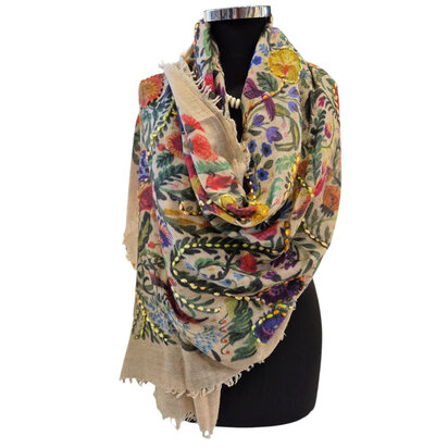 Sjaal wol beige