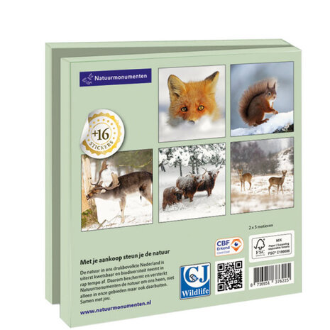 dieren in de sneeuw achterkant