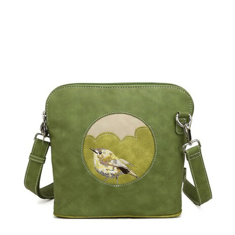 Schoudertas lucky bird groen front