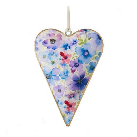 Hart aquarel blauwe bloemen