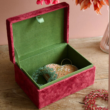 Opbergdoos velours bordeaux open