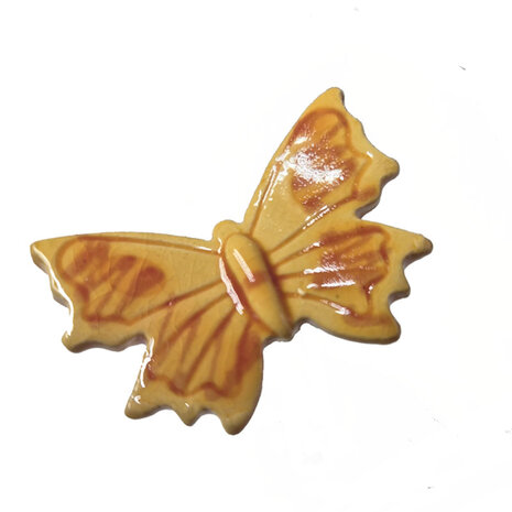 Vlinder keramiek geel detail