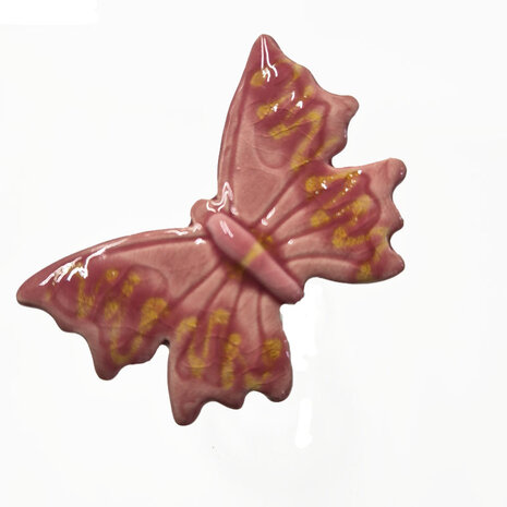 Vlinder keramiek roze detail