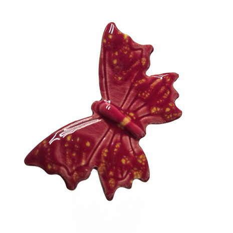 Vlinder keramiek rood detail