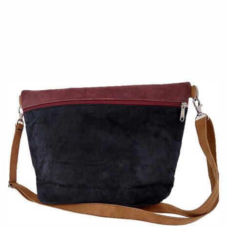 Tas schapensuede fuchsia achterkant