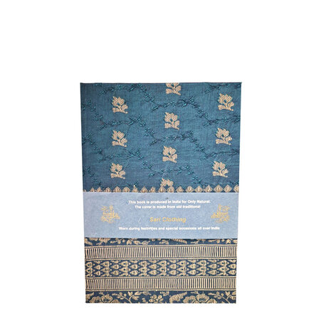 Sari notebook L petrol goud