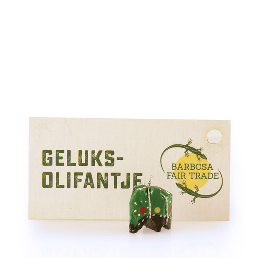 Geluksolifantje van hout S Wereldwinkel