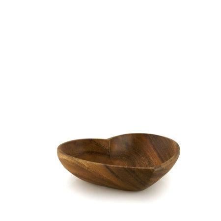 Schaal hout hart diep 20 cm
