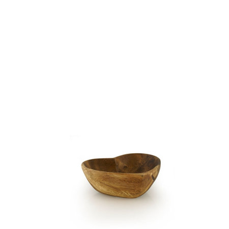 Schaal hout hart diep 10 cm