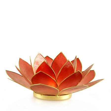 Waxinehouder Lotus rood