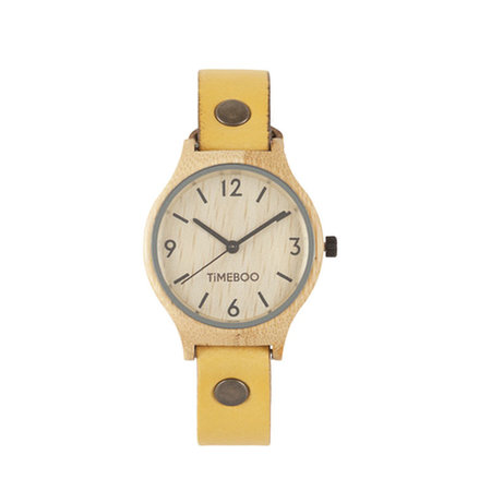 Horloge bamboe oker M