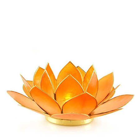 Waxinehouder Lotus oranje