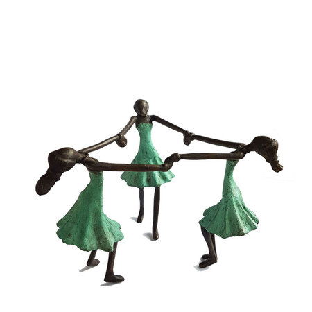 Dansende vrouwen groene jurk