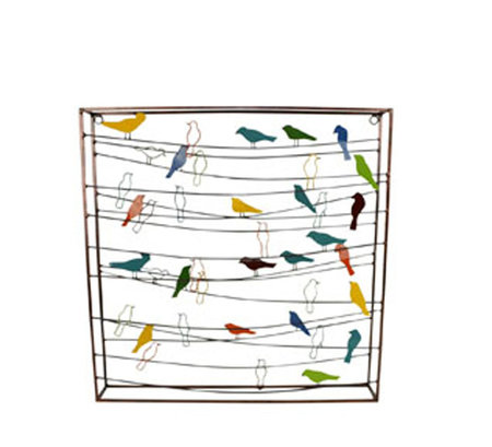 Wanddecoratie metaal vogels L