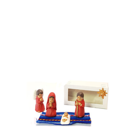 Kerstgroep rood in wit doosje