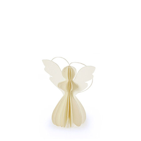 Kerstengel papier ivoor 12,5 cm